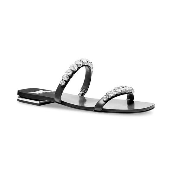Michael Kors Women's Jessa Rhinestone Slip-on Slide Sandals, Black Size 5M - Picture 1 of 5